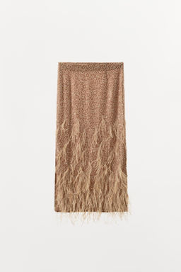 SEQUINNED FEATHER SKIRT - Zara фото 9