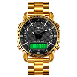 Часы наручные Skmei мужские электронные 1898gold-white