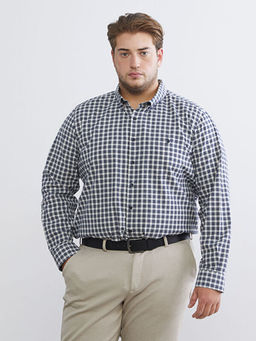 Regular Fit Uzun Kollu Ekose Oxford Erkek G?mlek