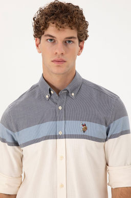 Мужская темно-синяя рубашка с длинным рукавом - U.s. polo assn фото 2