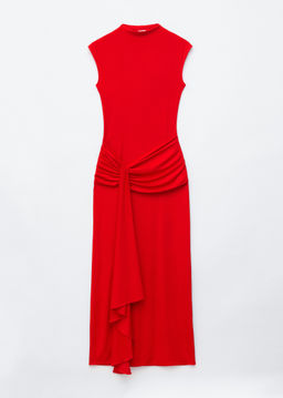 Vestido midi de frontal cruzado