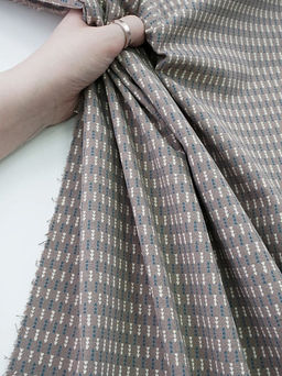 Теплый хлопок Пирамидки - елочки (синий/молочный) цв.кофейный, ш.1.5м, хлопок-100%, 150гр/м.кв - Купава фото 2