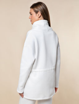 VILATTE / Джемпер с объемным воротом и шнуром на талии из футера-трехнитки  фото 4