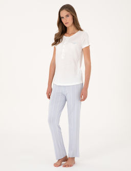 Beyaz Lohusa Pijama Tak_m_