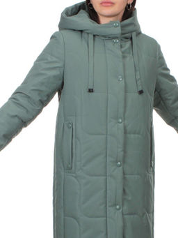 1133 GRAY/GREEN Пальто зимнее облегченное женское (холлофайбер 150 гр.)