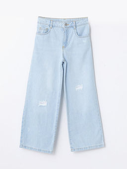 Y?rt?k Detayl? Wideleg K?z ?ocuk Jean Pantolon