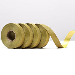 Цена за 4 шт. Лента ТИФФАНИ для декора и подарков,золото, 2 см х 50 м