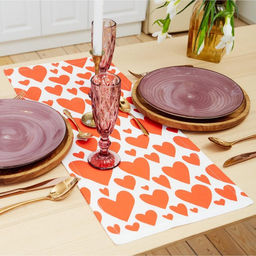 Дорожка на стол Этель Red hearts 30х70см, 100% хлопок, саржа 190 г/м2