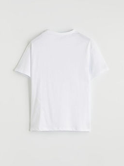 Bisiklet Yaka K?sa Kollu Bask?l? K?z ?ocuk Ti??rt