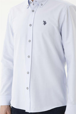 Мужская голубая рубашка с длинным рукавом - U.s. polo assn фото 6