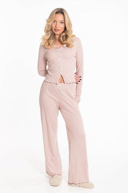 Пижама М325375пб пудровый/белый