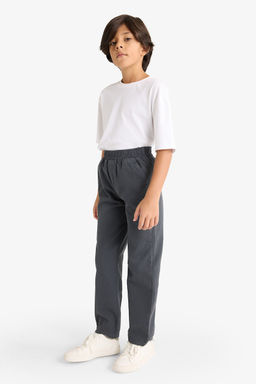 %100 Pamuk Beli Lastikli Gabardin Pantolon Erkek _ocuk