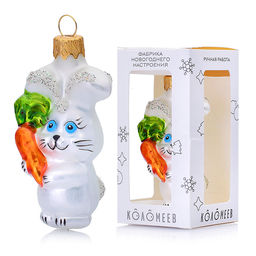 Елочное украшение Зайчик малыш с морковкой Ф623 - Коломеев фото 3