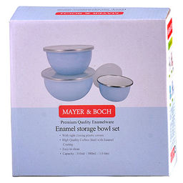 29496 Набор мисок 3пр с/кр эмальMB (х24) - Mayer&boch фото 3