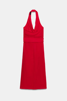 VESTIDO MIDI CRUZADO CINTUR?N / Rojo - Zara фото 9