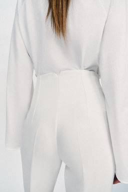 PANTAL?N TIRO ALTO / Blanco - Zara фото 7