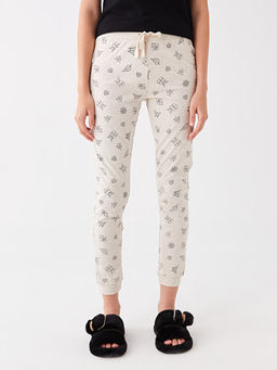 Beli Lastikli Desenli Kad?n Jogger Pijama Alt?