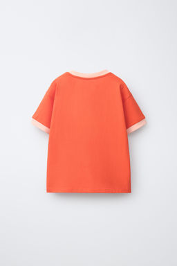 CAMISETA TEXTO CONTRASTE / Rojo / Naranja - Zara фото 2