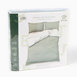 Постельное бельё Этель евро Stripes: olive, 200х215см, 214х240см, 50х70см-2 шт, перкаль,114 г/м2  фото 5