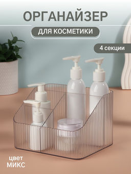 Органайзер для хранения «LIGHT», 4 секции, 18×15×12 см, МИКС