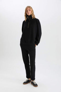 Базовые прямые черные брюки с эластичной резинкой на талии стандартной посадки, длинные черные брюки со складками и карманами на шнуровке