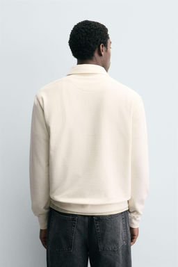 TEXTURED WEAVE POLO SHIRT WITH ZIP - Zara фото 3