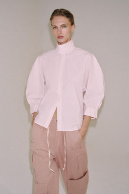 CAMISA MANGA ABULLONADA ZW COLLECTION / Rosa claro - Zara фото 5