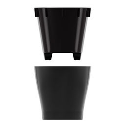 Горшок цветочный "Лея" 4л овальный двойной (с автополивом) (графитовый) М8898