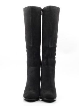 02-K82-B1 BLACK Сапоги зимние женские (натуральная замша, натуральный мех (евромех)) - Фабричный китай фото 8