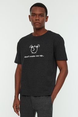 TRENDYOL MAN Haki Regular Fit Bask?l? Pijama Tak?m? THMAW21PT0833 - Trendyolmilla фото 8