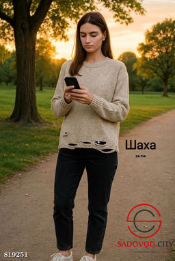 Кофта женская с рваным эффектом