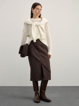 Джемпер ажурный из хлопка / Zarina  фото 2