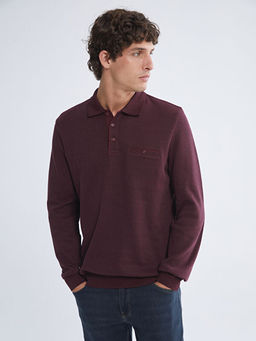 Polo Yaka Uzun Kollu Erkek Sweatshirt