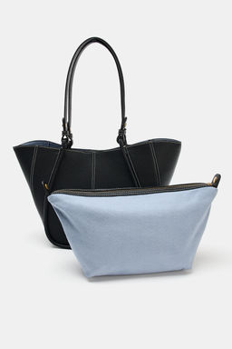 BOLSO MINI SHOPPER PESPUNTES / Negro - Zara фото 5
