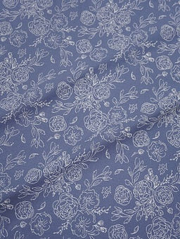 Теплый хлопок Букеты пионов на серо-фиолетовой дымке, ш.1.5м, хлопок-100%, 160гр/м.кв