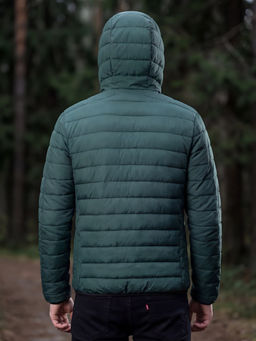 Куртка мужская стёганая с капюшоном с графеновой подкладкой бежевого цвета 9625_1B - Valianly фото 45