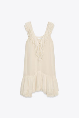 ZW COLLECTION LACE RUFFLE DRESS - Zara фото 12