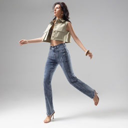 Джинсы с эффектом пуш-ап New York (blue) - Charutti фото 10