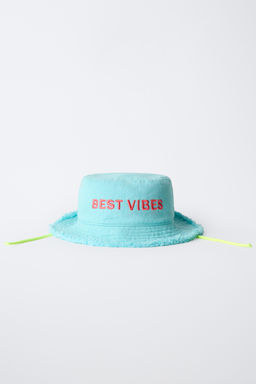 GORRO BOB TEXTO BORDADO / Turquesa - Zara фото 4