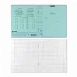 Цена за 10 шт. Тетрадь школьная ученическая с пластиковой обложкой на скобе ErichKrause Классика CoverPrо fizzy, Pastel, мятный, А5+, 24 листа, клетка  фото 13