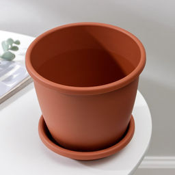 Цена за 2 шт. Горшок для цветов с поддоном «Афина», 2.2 л, пластиковый, коричневый