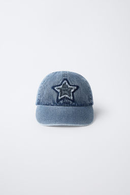 3-14 YEARS/ DENIM CAP WITH EMBROIDERED STAR