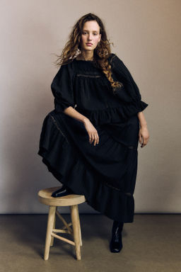Maxifalda con inserciones de encaje - H&m фото 3