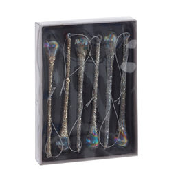 Набор из 6шт Украшение новогоднее "Сосулька", L2 W2 H13,5 см