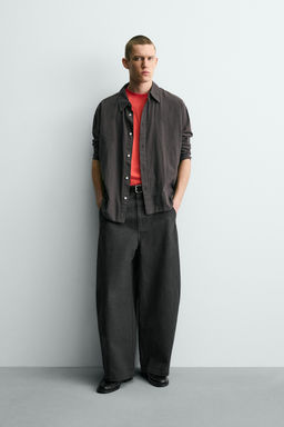 PANTAL?N RELAXED FIT COSTURA GIRADA / Gris antracita