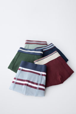 AGES 6-14 / PACK OF FIVE PAIRS OF STRIPED AND NUMBERED BOXERS - Zara фото 6