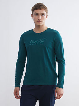 Bisiklet Yaka Bask?l? Erkek Pijama ?st