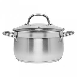 Кастрюля из нержавеющей стали Victoria 2,6л, д16,5см, h11см, s0,5мм, дно s3мм, стеклянная крышка, цветная коробка, Appetite (Китай) Подходит для всех видов плит, включая индукционную. - Домашняя мода фото 4