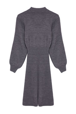 TRENDYOLMILLA Kahverengi Mini Triko Dantelli Elbise TWOAW22EL0011 фото 15