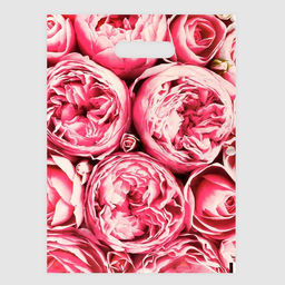 Цена за 50 шт. Пакет полиэтиленовый с вырубной ручкой «Пионы», розовые, 30×40 см, 50 мкм